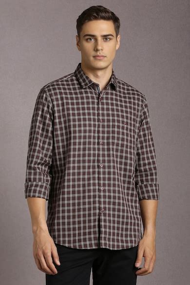 Buy Men Brown Check Full Sleeves Casual Shirt Online - 39965737 | Louis ...