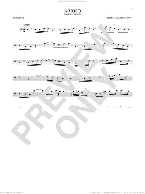 Arioso sheet music for trombone solo (PDF-interactive)