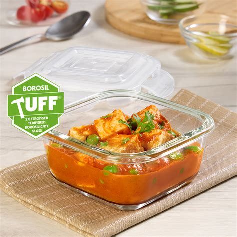 Buy Borosil Klip n Store Square Glass Container, 320 ml at Best Price ...
