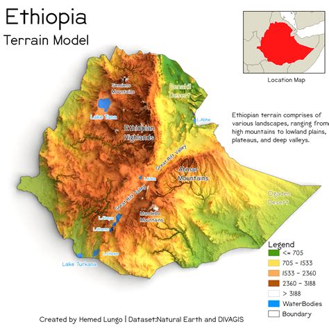 Ethiopian Plateau Africa Map