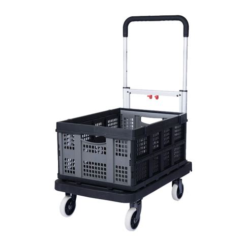 Buy Shopping Trolley Folding Flatbed Trolley Portable Four-wheeled ...