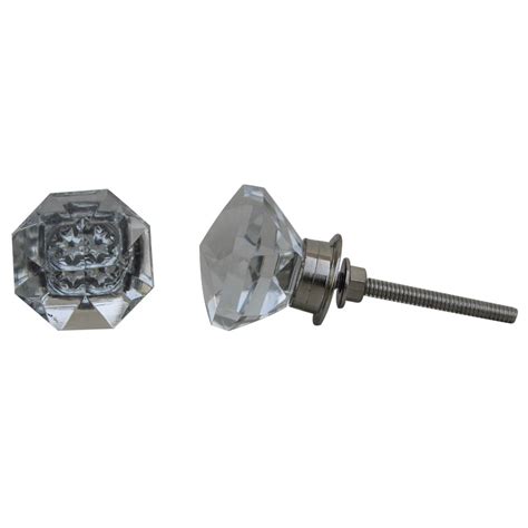 Diamond Cut Glass Knob