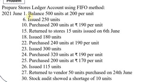 Stock Ledger Card Using FIFO Method 的图像结果
