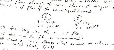 the diagram below shows two. charged conductors how long will current ...