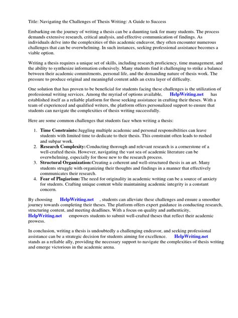 How To Write A Thesis | PDF | Thesis | Essays