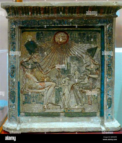 The Stela of Akhenaten and his family; Egyptian Museum in Cairo ...