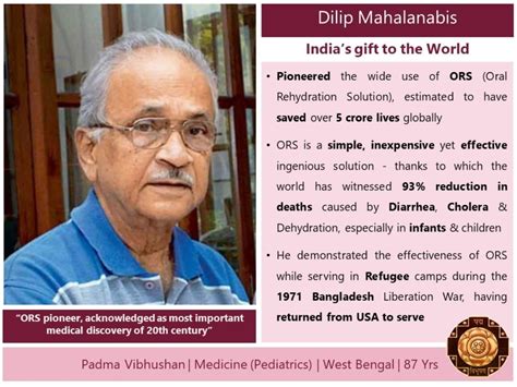 Who is Dr. Dilip Mahalanabis? The late ORS pioneer soon to be conferred ...