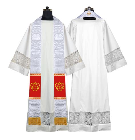 Clerical Stole with Embroidered Trinity Motif – JOHA VESTMENTS