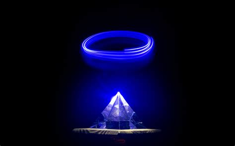 Download wallpaper 1920x1200 pyramid, crystal, glow, blue, darkness ...