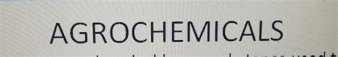 AGROCHEMICALSwhat is agrochemicals? - Brainly.in
