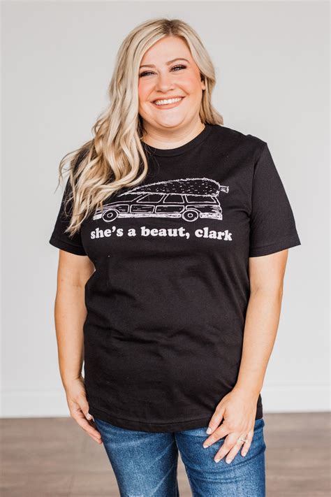 "She's A Beaut, Clark" Graphic Tee- Black – The Pulse Boutique