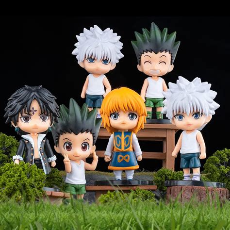 Buy AniChaser 6Pcs HXH Figures Figurines Cake Toppers Gon Freecss ...