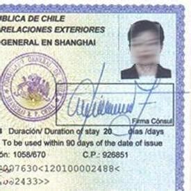 智利签证身份证材料模板_智利签证代办服务中心