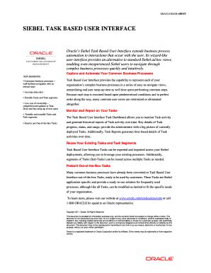 Fillable Online SIEBEL TASK BASED USER INTERFACE Fax Email Print ...