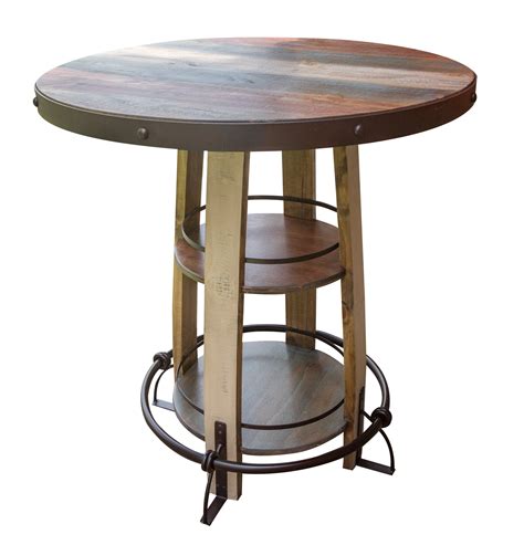 International Furniture Direct Antique Bistro Table Barrel Shaped With ...