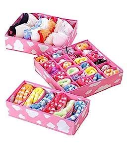 House of Quirk Set of 3 Cloud Innerwear Drawer Organizer Foldable ...