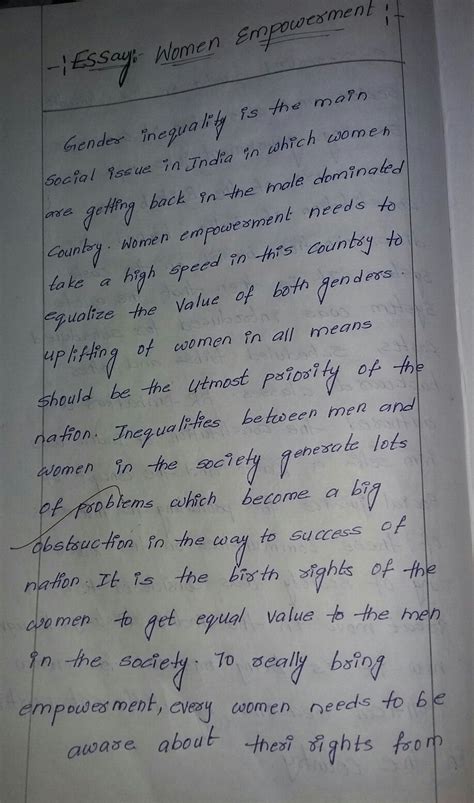 write a essay on women empowerment - Brainly.in