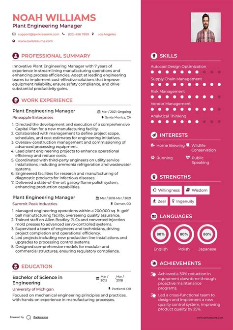 10+ Plant Engineering Manager Resume Samples & Templates for 2025