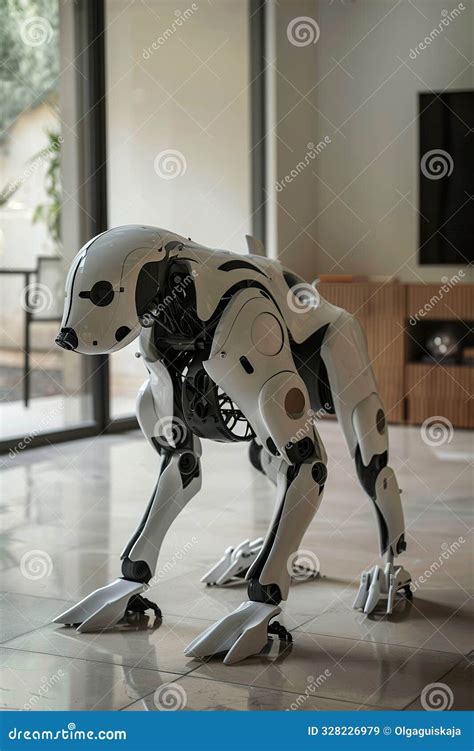 Modern Robotic Pet Showcased in a Stylish Home Setting. Robot Dog Stock Image - Image of luxury ...