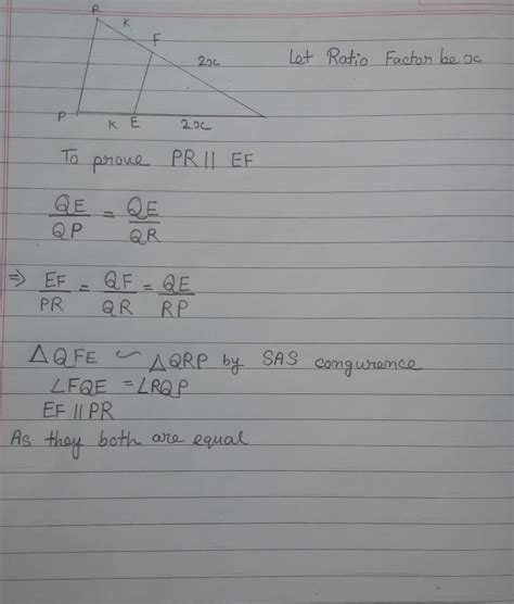 The point E divides the segment PQ internally in the ratio 1:2 and Ris ...