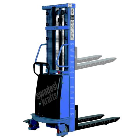 SWADESI KRAFTS Semi Electric Stackers Capacity 1.5 Ton Lifting Height 3 ...