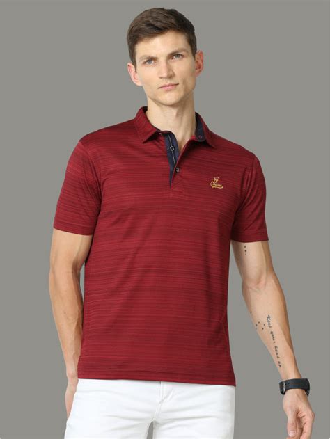 Buy Maroon Men's Barcode Weave Golf Polo T Shirt | Stellers