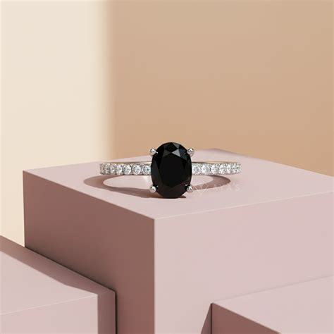 Buy 925 Silver Evoliette Black Onyx Natural Gemstone Solitaire Ring ...