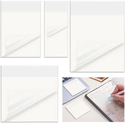 Azxndy 200pcs Transparent Sticky Notes Self-Stick Note Pads, Adhesive Removable See Through ...