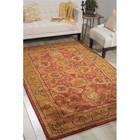Nourison Jaipur 5 X 7 (ft) Wool Burgundy Indoor Abstract Area Rug at ...
