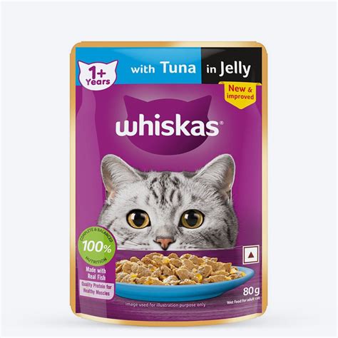 Whiskas Tuna in Jelly Wet Food for Adult Cats (1+ Years) - 80g – Heads ...
