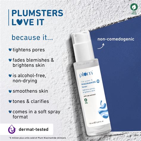 Niacinamide Rice Water Toner for All Skin Types – Plum