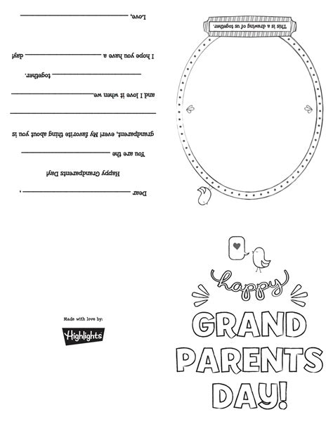 Grandparents Day Free Printable Cards - Holiday Printable Activities