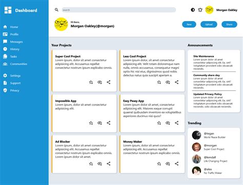 Admin Dashboard CodePen 的图像结果