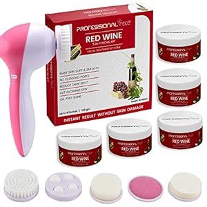 Professional Feel Red Wine Facial Kit With 5 in 1 Face Massager (Set of ...