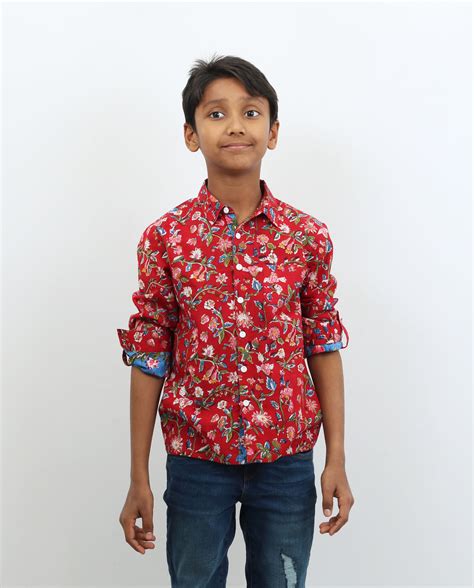 Red Block Print Shirt – The Little Trunk