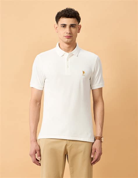 Buy Pacho X Solid Regular Fit Polo Shirt White|U.S. Polo Assn. India ...
