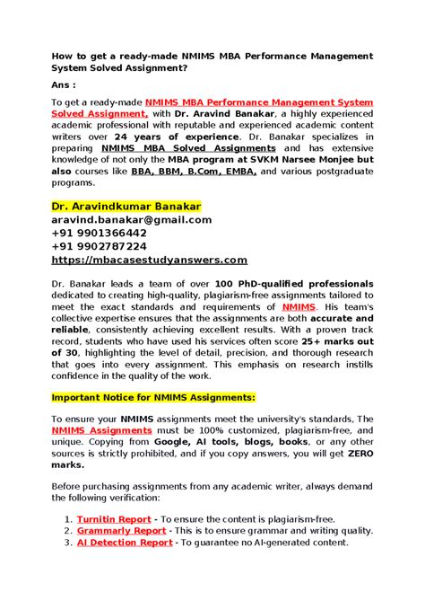 How to get a ready-made NMIMS MBA Organizational Development & Change ...