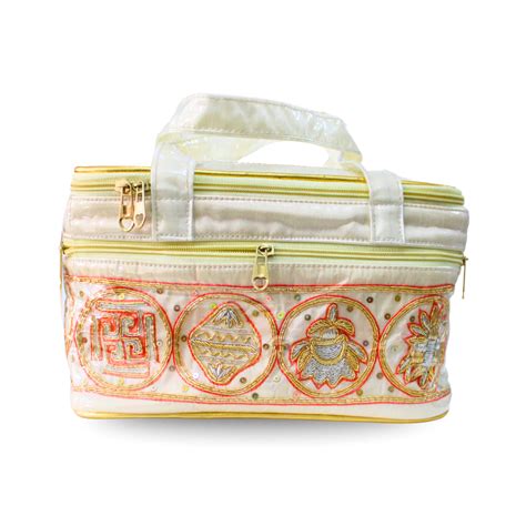 Zardosi Handwork Ashtmangal Ashtprakari Bag Set - Buy Jain Zardosi ...