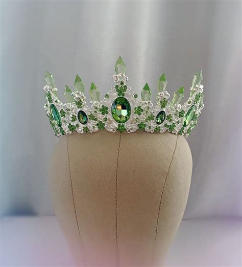 Light Green Crystal Crown, Light Lime Green Crystal Tiara, Pageant ...