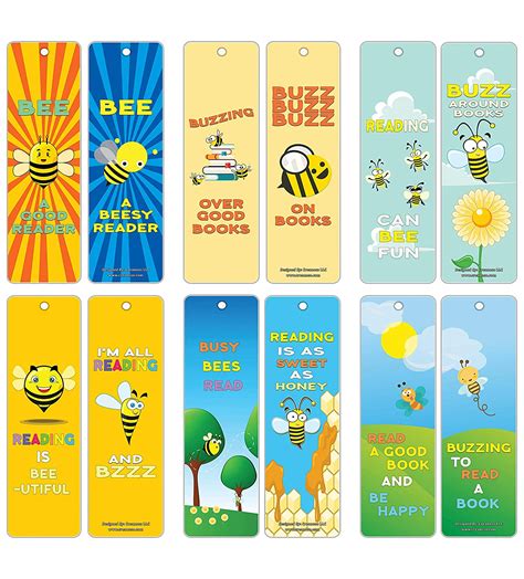 Creanoso Book Reading Bee Bookmarks for Kids (60-Pack) – Fun and ...