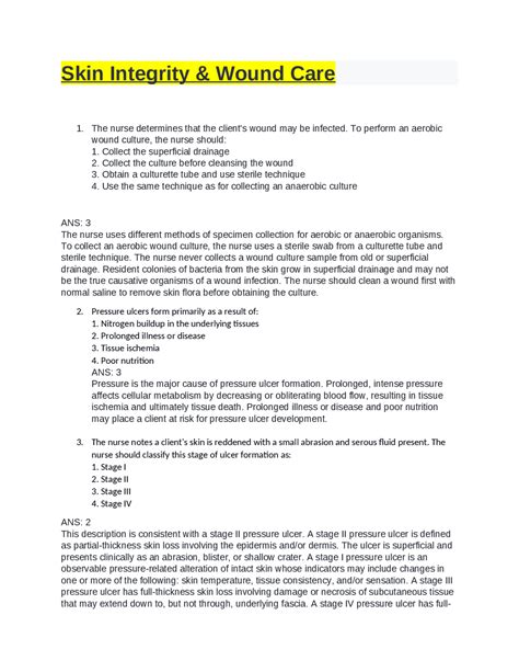 Integrity Of The Skin