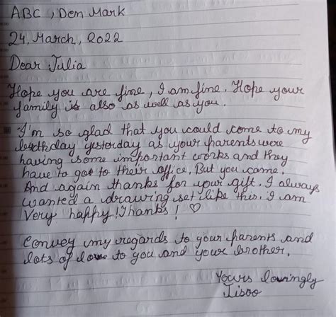 Write a letter to your friend demanding her a beautiful present in your ...