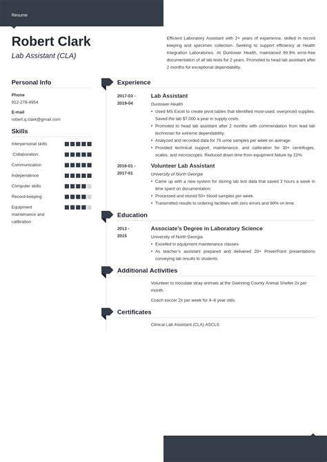 Image result for Lab Assistant Resume Example