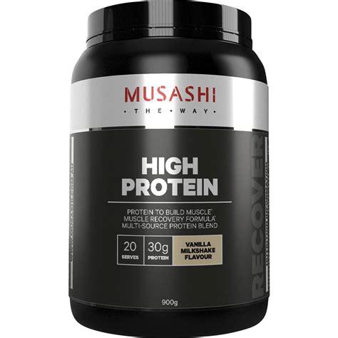 Musashi High Protein Powder Vanilla Milkshake, 20 Serves, 900g | Woolworths