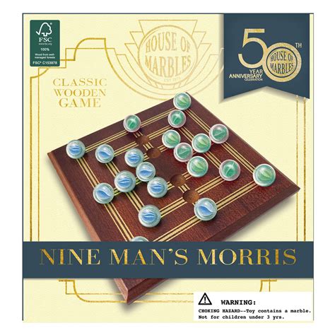 Nine Man's Morris Mini Marble Board Game - House of Marbles US