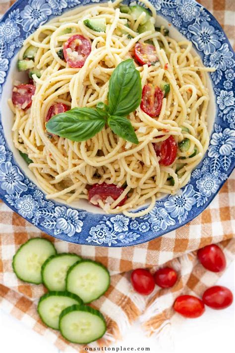 Cold Spaghetti Salad Recipe - On Sutton Place