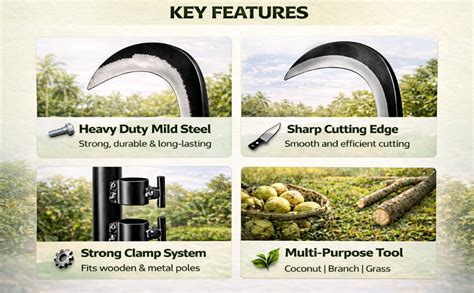 Buy Heavy Duty Coconut Plucker & Grass Sickle Cutter Head ...
