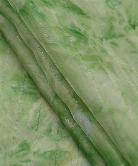 Buy Organza Tie And Dye Fabric with Fur Lining-Green Online at ...