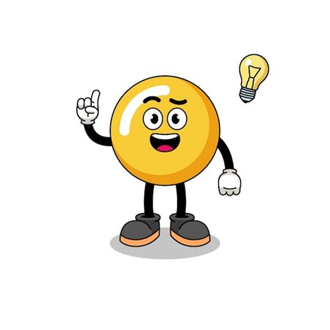 Egg yolk cartoon with get an idea pose | Premium Vector