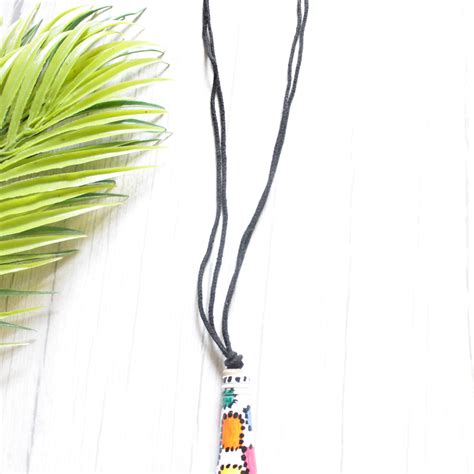 Multi-Color Hand Painted Tribal Motifs Terracotta Clay Conical Pendant ...